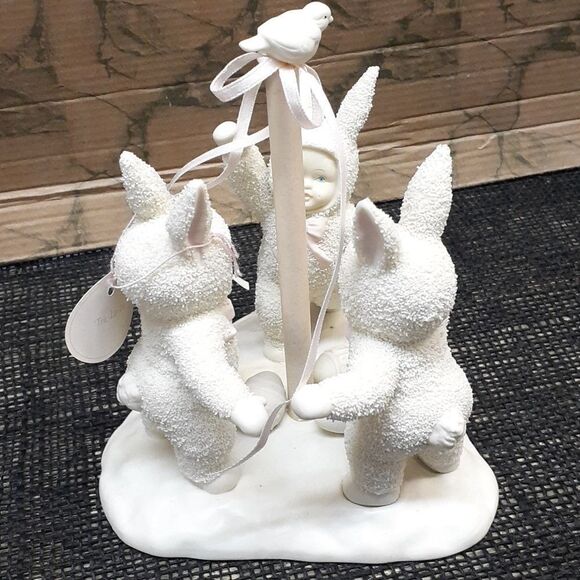 Dept. 56 SNOWBUNNIES Springtime Stories "Tra-La-La" Dancing Around the Maypole - Picture 3 of 13